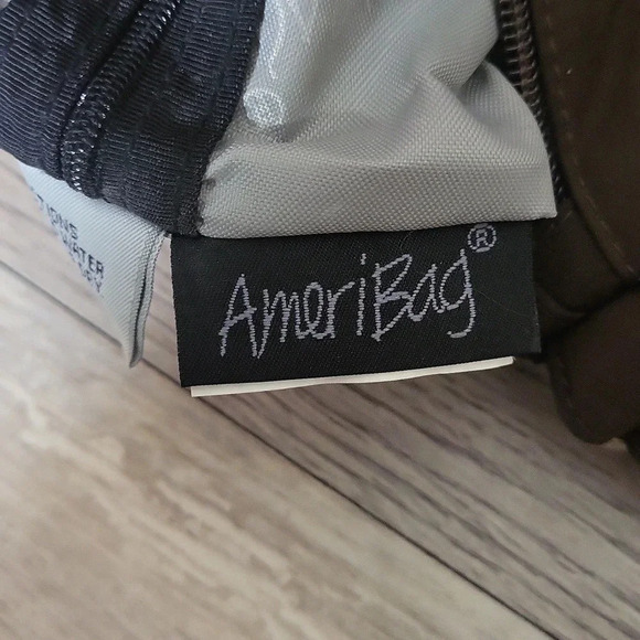 🛍Ameribag Brown Small Nylon Multi Pocket Travel‎ Shoulder Bag - Picture 3 of 12